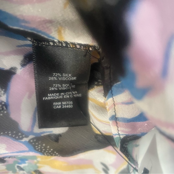 Rebecca Taylor Bow‎ Fluer Silk Top in Black Combo Size Medium - Picture 5 of 8